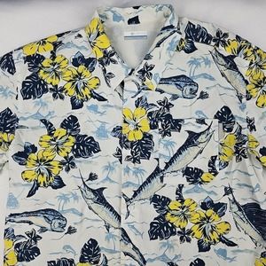 Columbia PFG Floral Shirt Large Button Up Short Sleeve Hawaiian Casual Mens